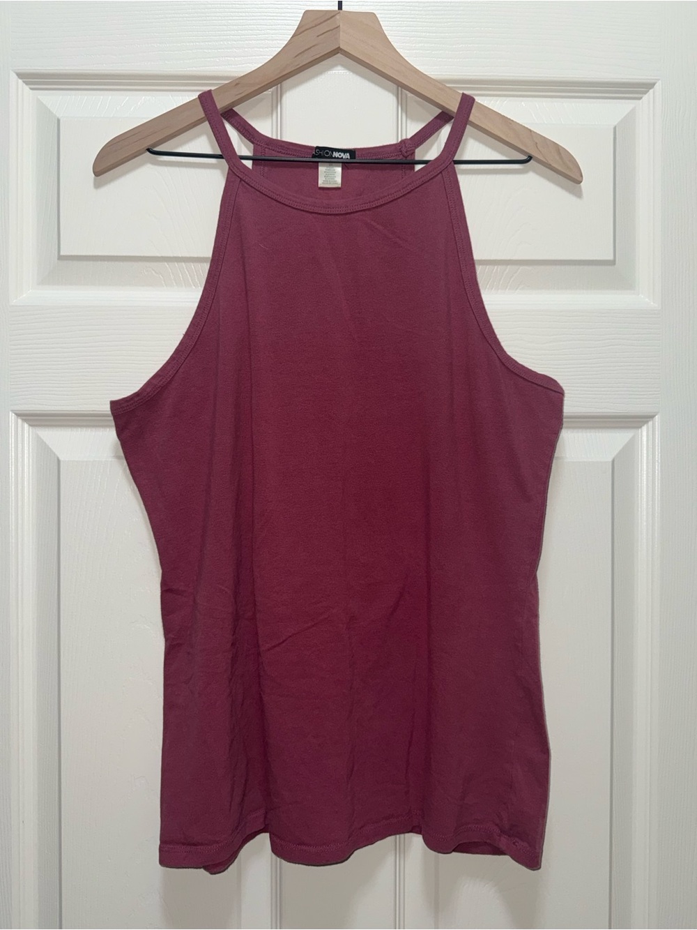 Fashion Nova Mauve High Neck Halter Tank Top 2X Casual Soft Stretch Basic